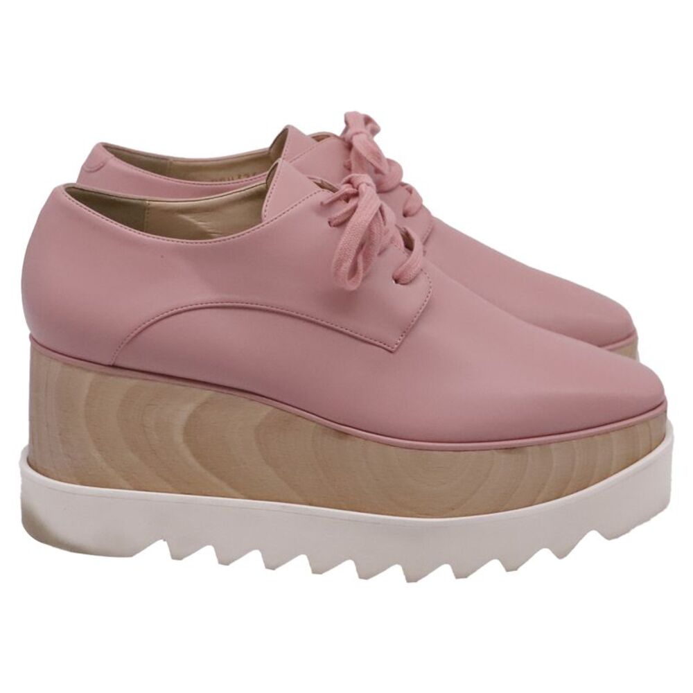 Stella McCartney Elyse Platform Wedge Shoes in Pink Leather